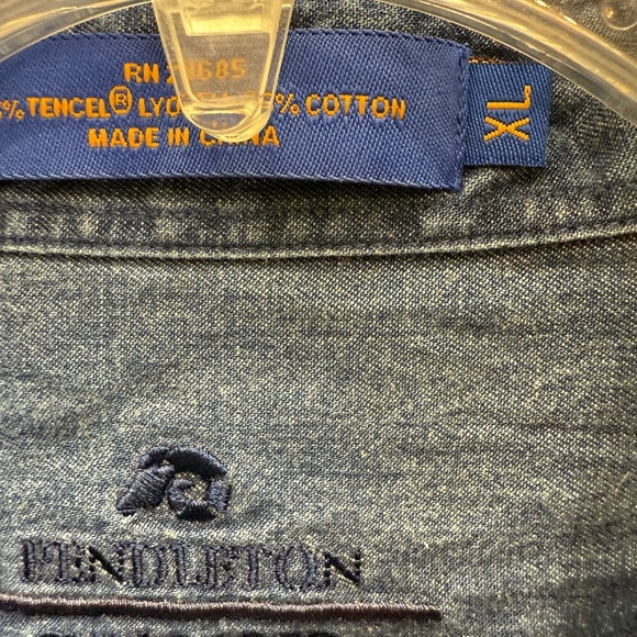 Pendleton Shirt Mens Size XL Blue Denim Button-Up Long Sleeve Western Casual - Picture 2 of 8